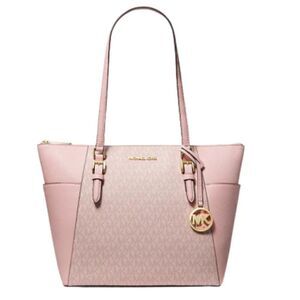 MICHAEL Michael Kors Charlotte Logo and Leather Top Zip Large Tote Bag